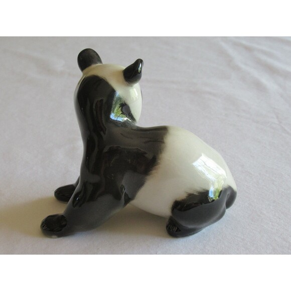 Vintage Lot of 3 Bear Figurines Panda Lomonosov Wolf Sculpture Canada Soapstone - Picture 4 of 12